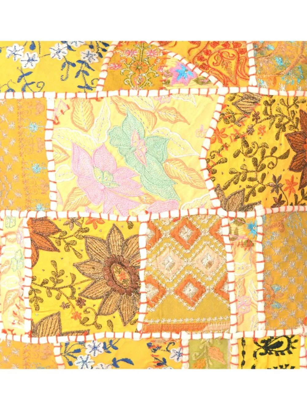 Oussum Pillow Cover Square Decor Cotton Yellow Cushion Cover Patchwork comfort